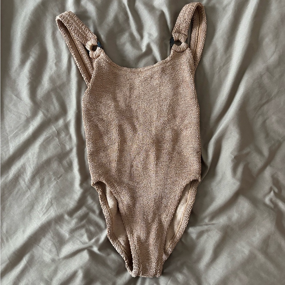 Hunza G Kids Beige One Piece Bodysuit